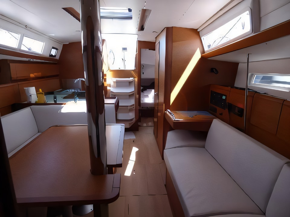 Interior of Sun Odyssey 389 sail boat with 3 cabins Croatia yacht charter