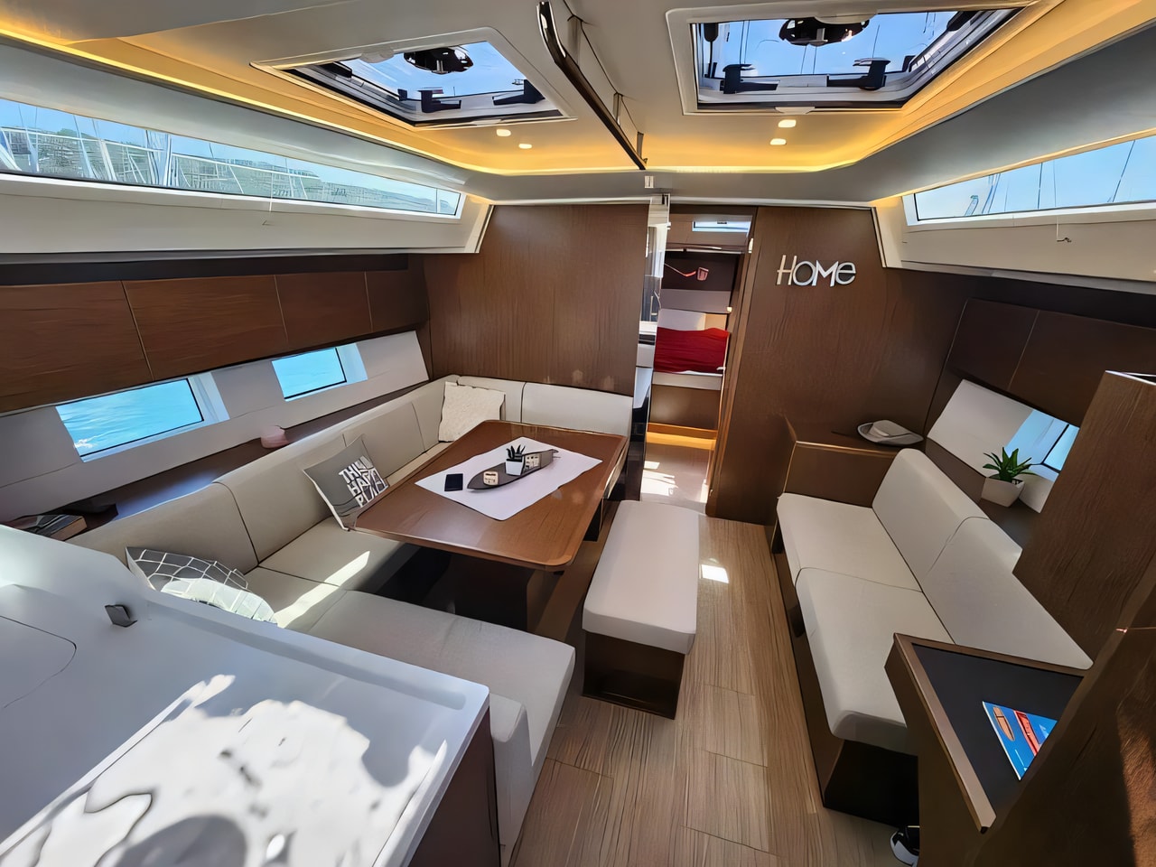 Layout of Bavaria C45 Style sail boat with 3 cabins Croatia yacht charter