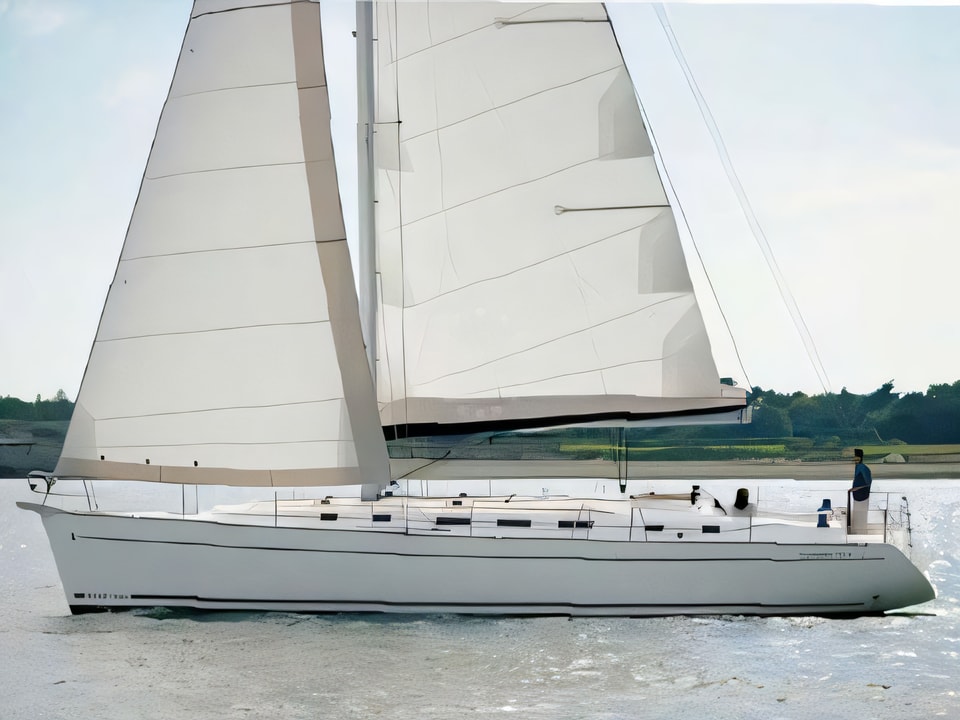 Exterior overview of Beneteau Cyclades 43.4 sail boat for charter from Vodice ACI Marina in the Sibenik sailing area Croatia