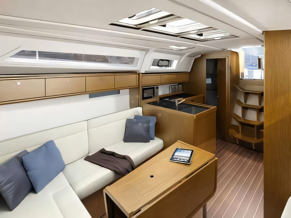 Interior of Bavaria Cruiser 37 sail boat with 3 cabins Croatia yacht charter