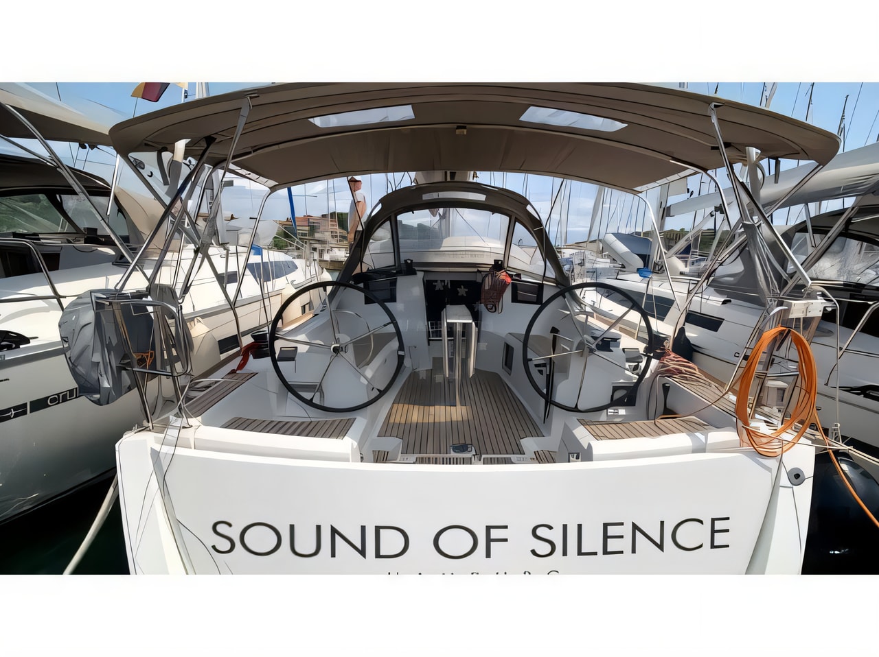 Exterior overview of Sun Odyssey 389 sail boat for charter from Vodice ACI Marina in the Sibenik sailing area Croatia