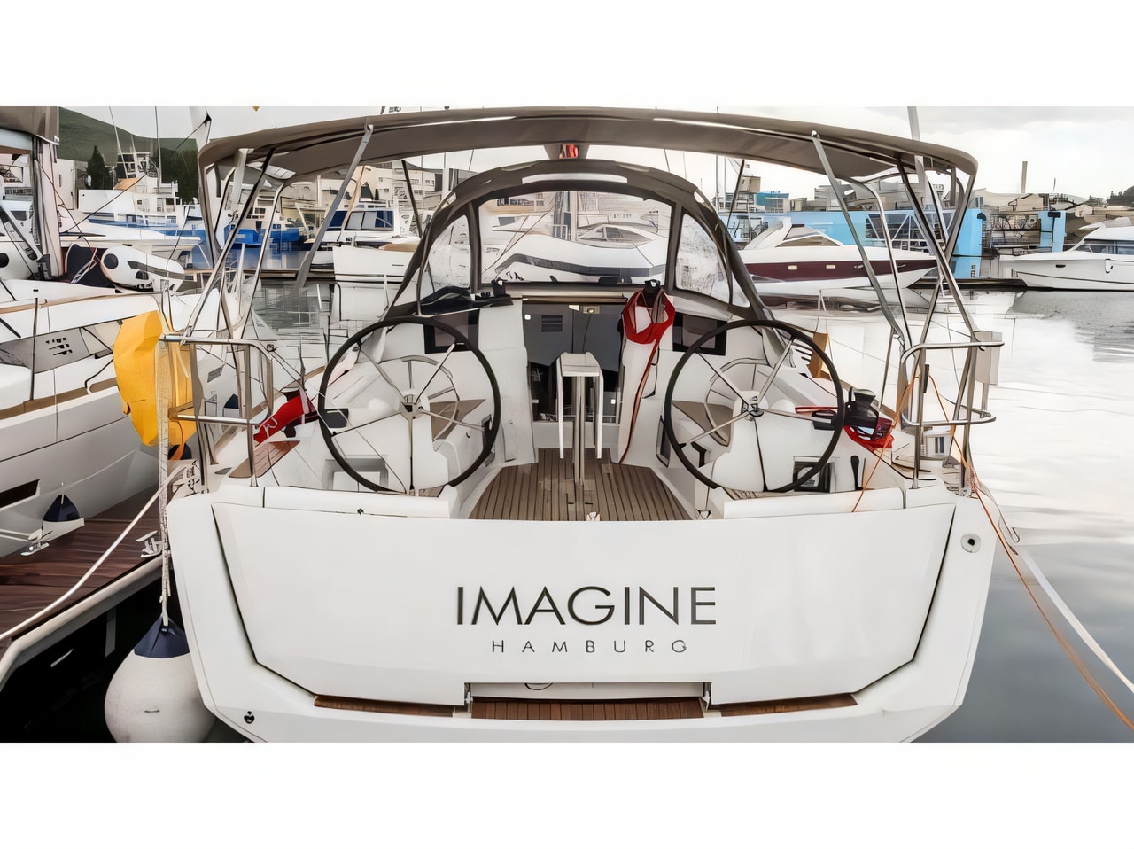 Exterior overview of Sun Odyssey 389 sail boat for charter from Vodice ACI Marina in the Sibenik sailing area Croatia