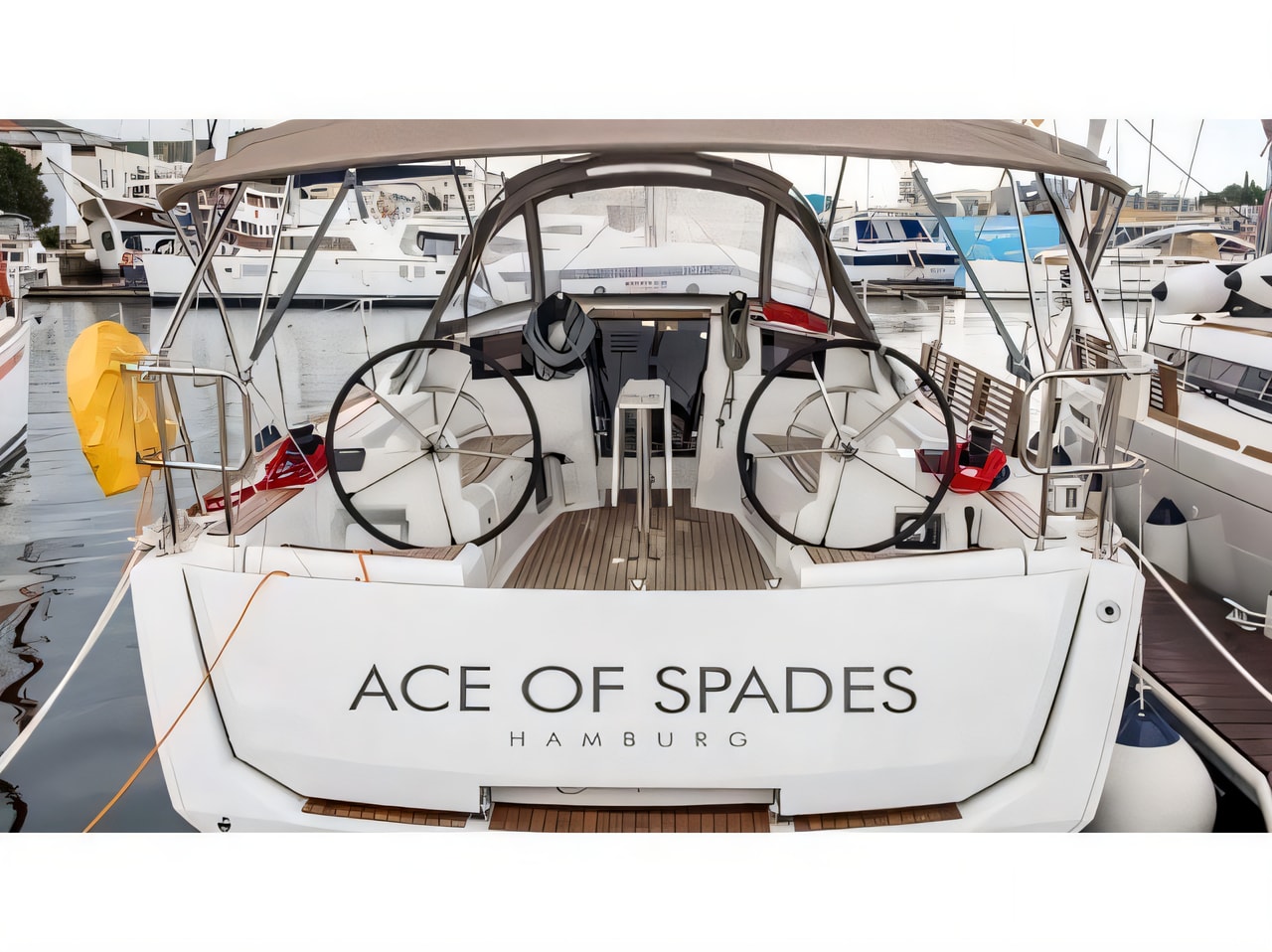 Exterior overview of Sun Odyssey 389 sail boat for charter from Vodice ACI Marina in the Sibenik sailing area Croatia