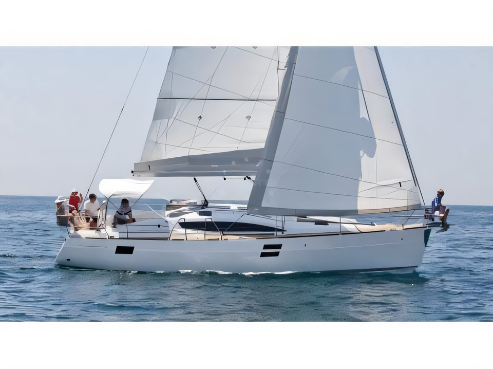 Exterior overview of Elan 40 Impression sail boat for charter from Biograd Kornati in the Zadar sailing area Croatia