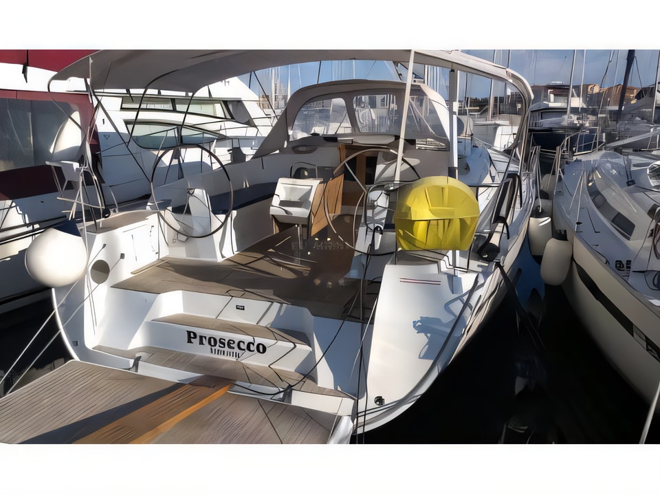 Exterior overview of Bavaria Cruiser 46 sail boat for charter from Trogir ACI Marina in the Split sailing area Croatia