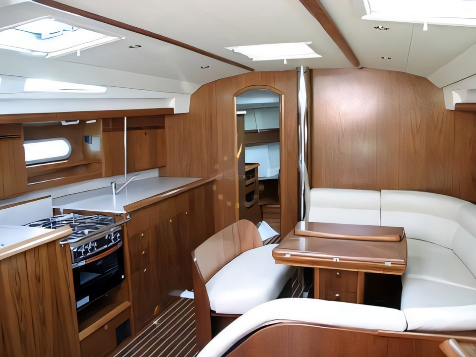 Interior of Sun Odyssey 45 sail boat with 4 cabins Croatia yacht charter