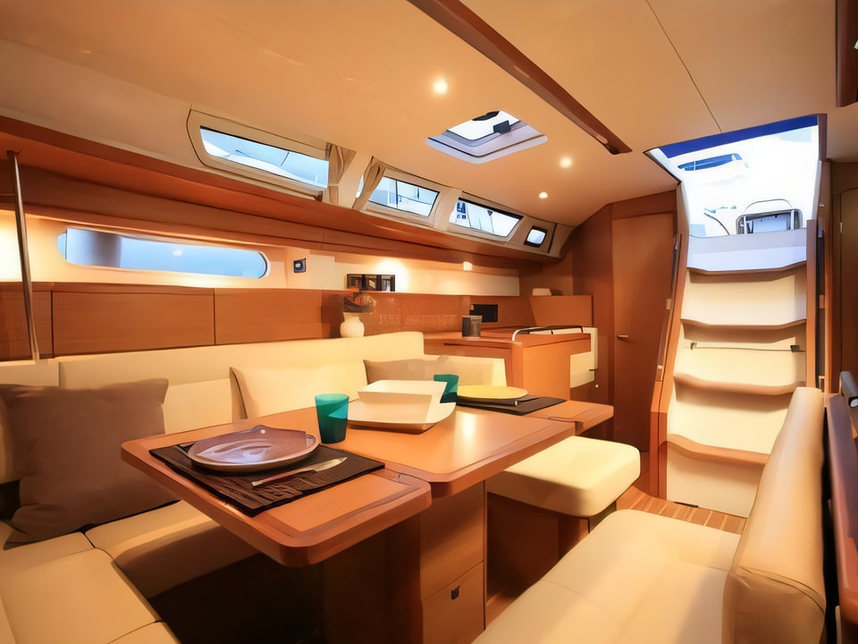 Interior of Sun Odyssey 49i sail boat with 4 cabins Croatia yacht charter