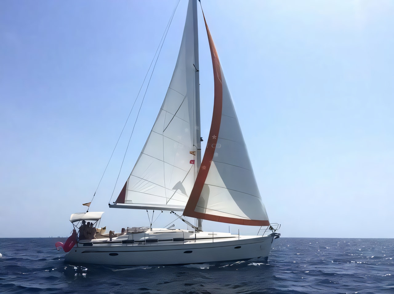 Exterior overview of Bavaria 39 Cruiser sail boat for charter from Vodice ACI Marina in the Sibenik sailing area Croatia