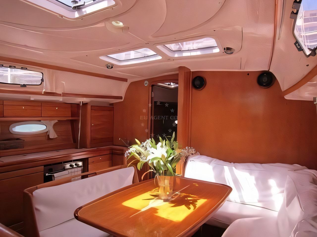 Layout of Bavaria 39 Cruiser sail boat with 3 cabins Croatia yacht charter