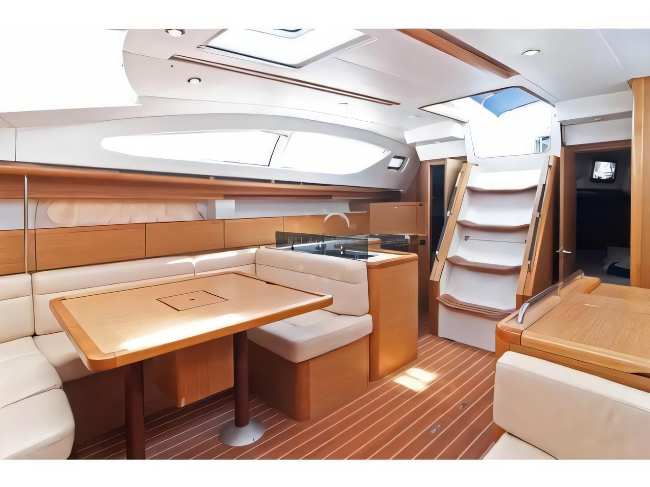 Layout of Sun Odyssey 45 sail boat with 4 cabins Croatia yacht charter