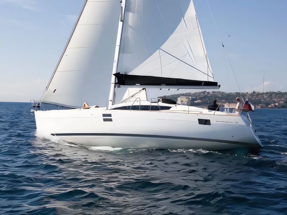 Exterior overview of Elan 40 Impression sail boat for charter from Mali Losinj in the Istria / Kvarner sailing area Croatia