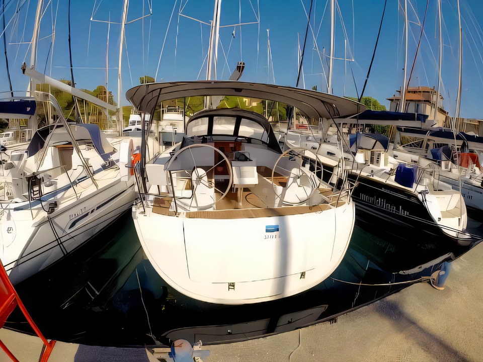 Exterior overview of Bavaria Cruiser 37 sail boat for charter from Zadar Marina Zadar in the Zadar sailing area Croatia