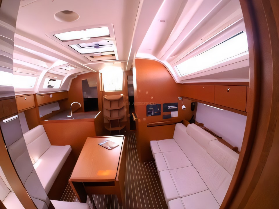 Interior of Bavaria Cruiser 37 sail boat with 3 cabins Croatia yacht charter