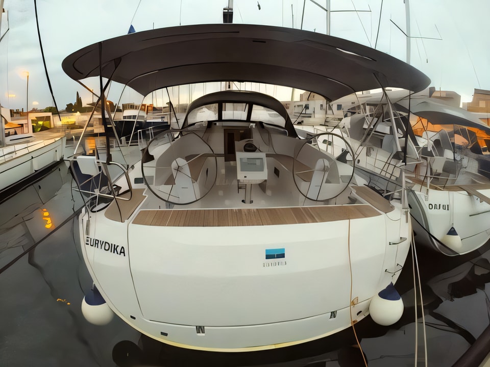 Exterior overview of Bavaria Cruiser 46 sail boat for charter from Zadar Marina Zadar in the Zadar sailing area Croatia