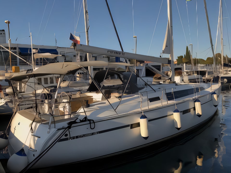 Exterior overview of Bavaria Cruiser 46 sail boat for charter from Zadar Marina Zadar in the Zadar sailing area Croatia
