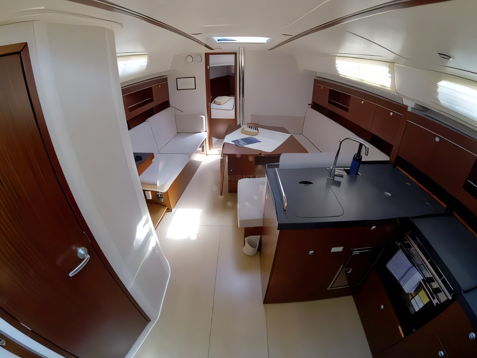 Interior of Hanse 385 sail boat with 3 cabins Croatia yacht charter
