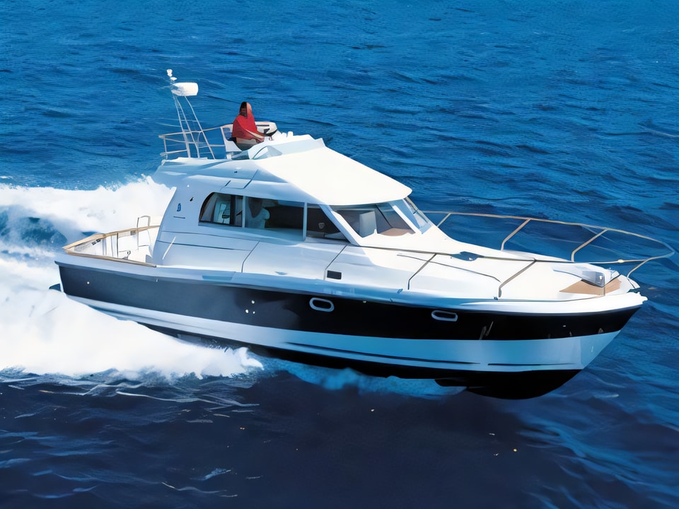 Exterior overview of Antares 10.80 motor boat for charter from Zadar Marina Zadar in the Zadar sailing area Croatia