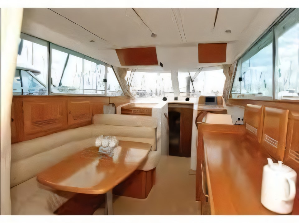 Interior of Antares 10.80 motor boat with 2 cabins Croatia yacht charter