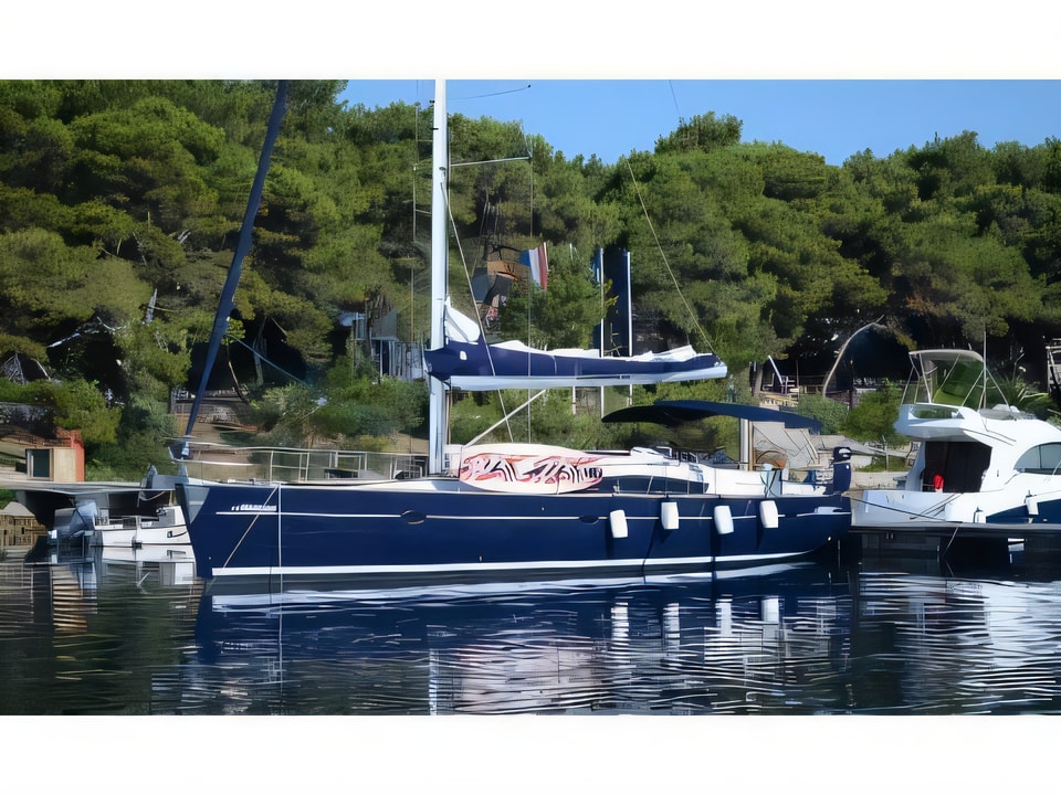 Exterior overview of Elan Impression 514 sail boat for charter from Ploce City Port in the Split sailing area Croatia