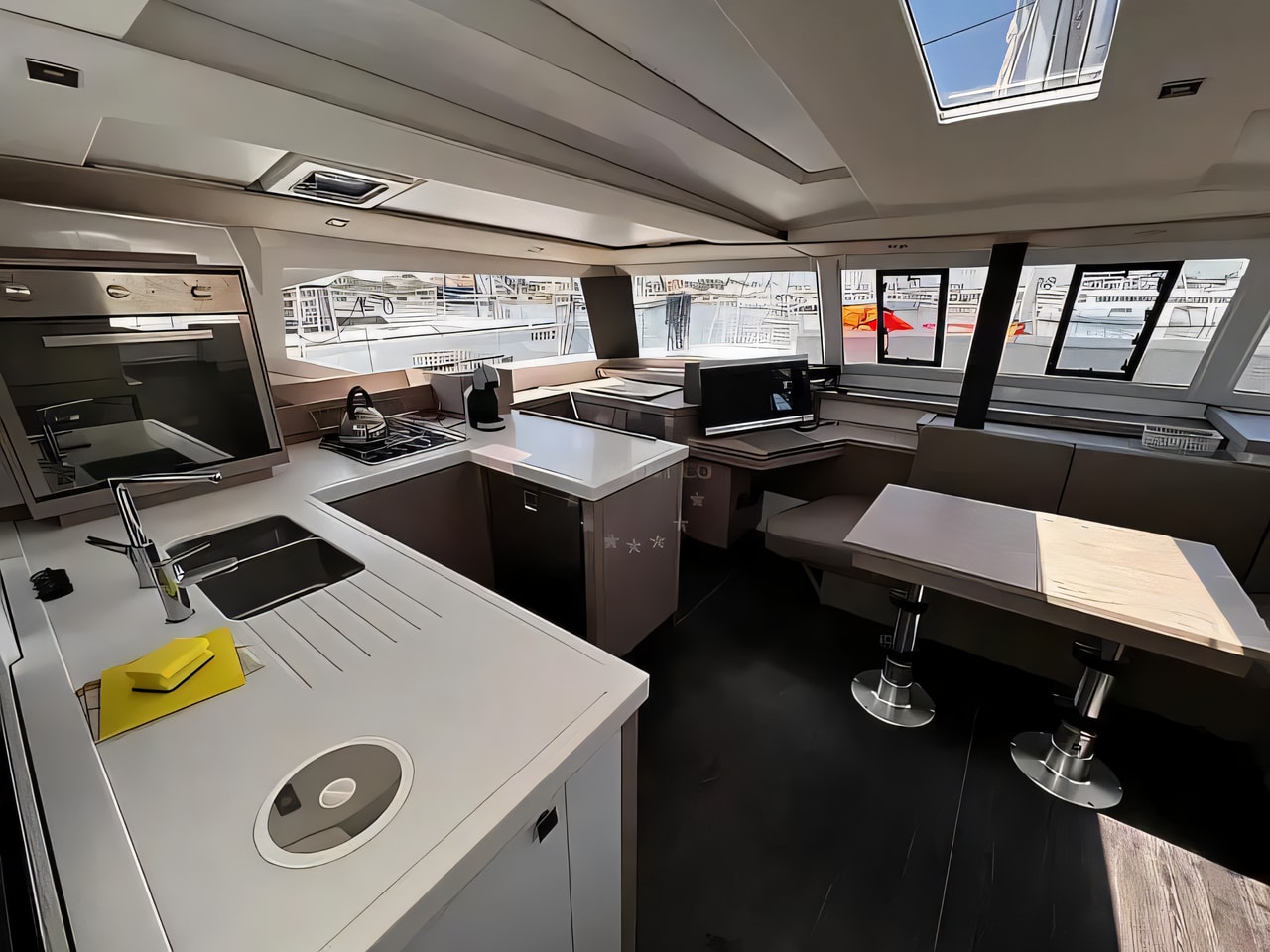 Layout of Astrea 42 catamaran with 6 cabins Croatia yacht charter