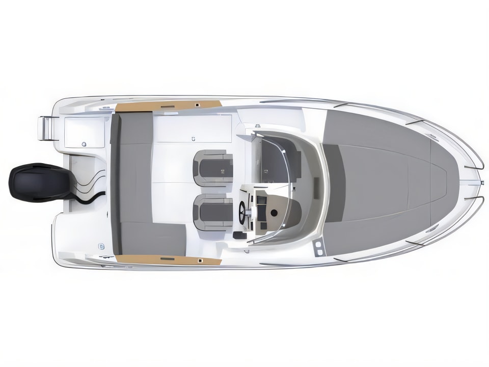 Layout of Jeanneau Cap Camarat 6.5 WA S2 motor boat with 1 cabins Croatia yacht charter