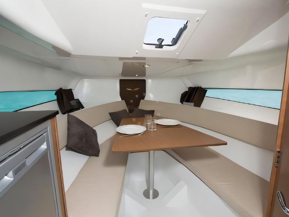 Interior of Beneteau Flyer 7.7 SUNdeck motor boat with 1 cabins Croatia yacht charter