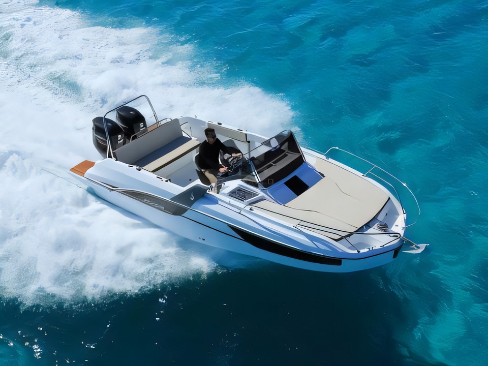 Layout of Beneteau Flyer 7.7 SUNdeck motor boat with 1 cabins Croatia yacht charter