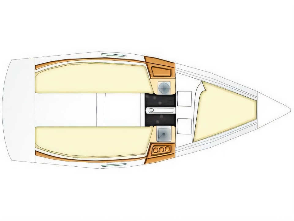 Beneteau First 21.7 yacht layout 1 cabins Croatia charter
