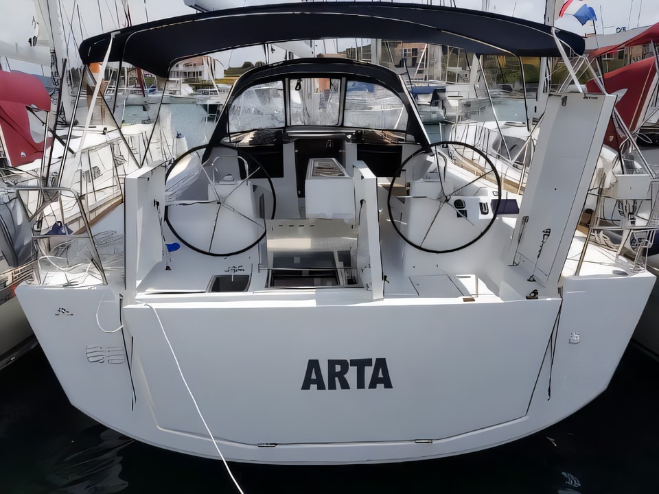 Exterior overview of Dufour 460 Grand Large sail boat for charter from Dubrovnik ACI Marina in the Dubrovnik sailing area Croatia