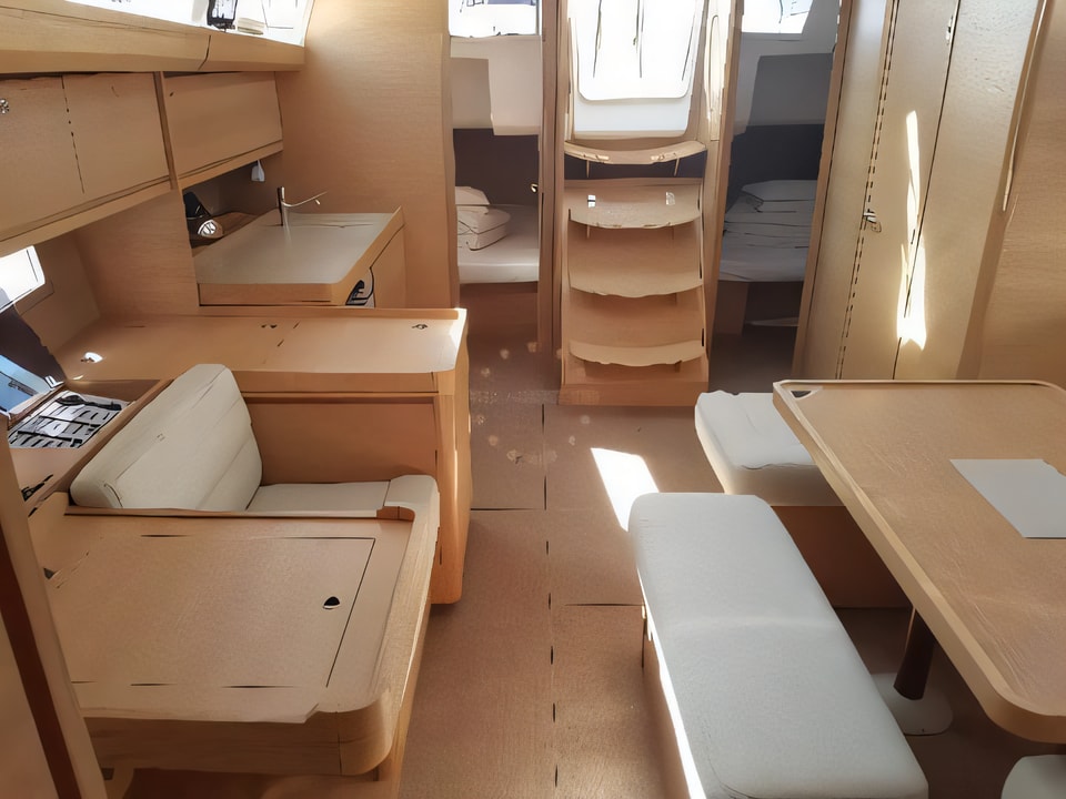Interior of Dufour 410 Grand Large sail boat with 3 cabins Croatia yacht charter