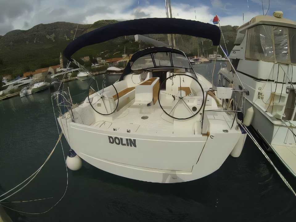 Exterior overview of Dufour 410 Grand Large sail boat for charter from Dubrovnik ACI Marina in the Dubrovnik sailing area Croatia
