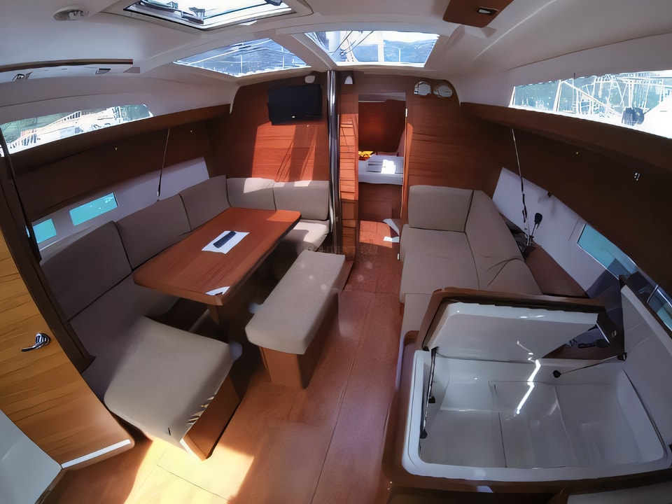 Interior of Dufour 410 Grand Large sail boat with 3 cabins Croatia yacht charter