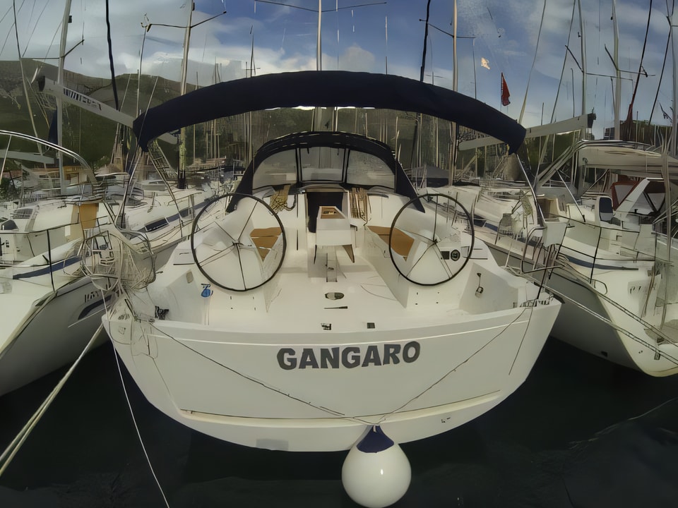 Exterior overview of Dufour 382 Grand Large sail boat for charter from Dubrovnik ACI Marina in the Dubrovnik sailing area Croatia