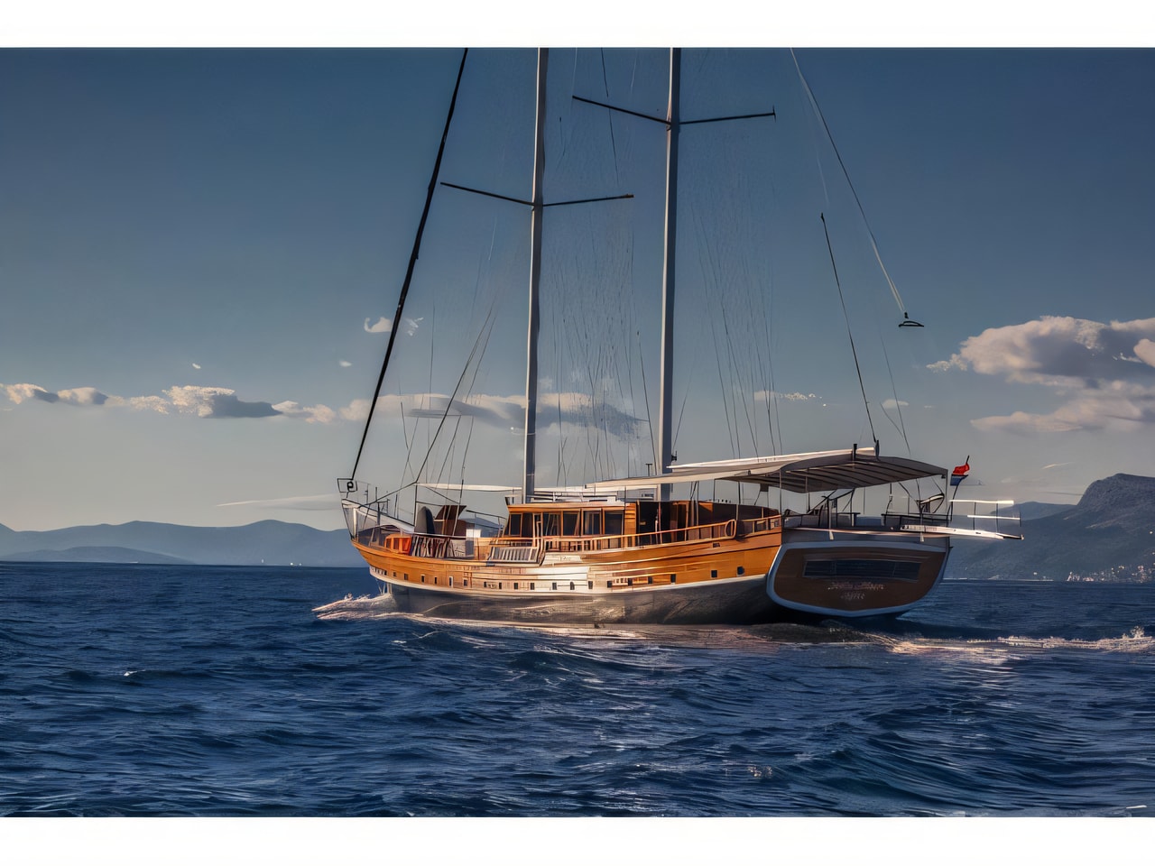 Exterior overview of STELLA MARIS gulet or cruiser for charter from Adriatic Croatia