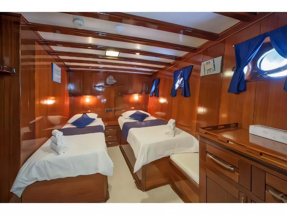 Interior of STELLA MARIS gulet or cruiser with 8 cabins Croatia yacht charter