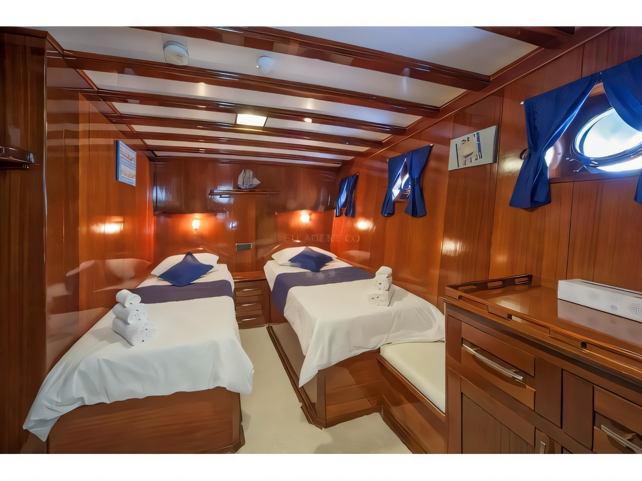 Layout of STELLA MARIS gulet or cruiser with 8 cabins Croatia yacht charter