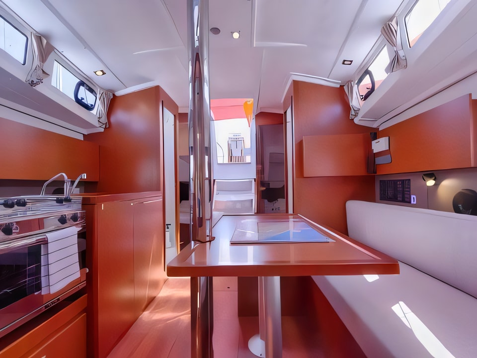 Interior of Oceanis 38.1 sail boat with 3 cabins Croatia yacht charter