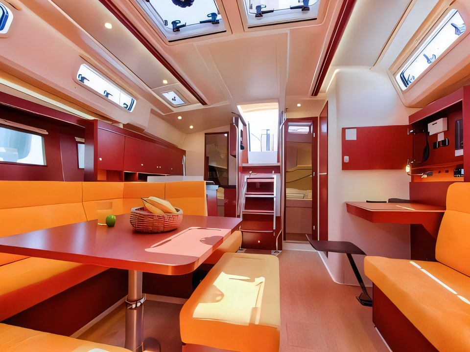 Interior of Hanse 455 sail boat with 4 cabins Croatia yacht charter