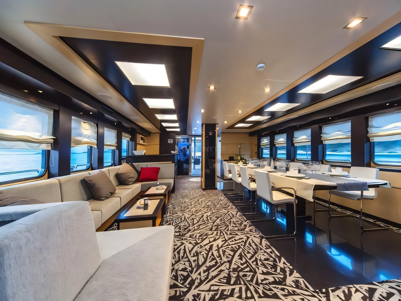 Layout of NAVILUX gulet or cruiser with 6 cabins Croatia yacht charter