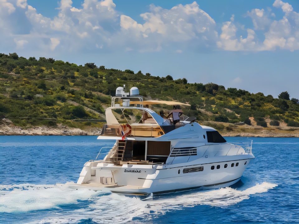 Fairline 65 Squadron motor yacht for charter from Primosten / Marina Kremik Sibenik sailing area Croatia