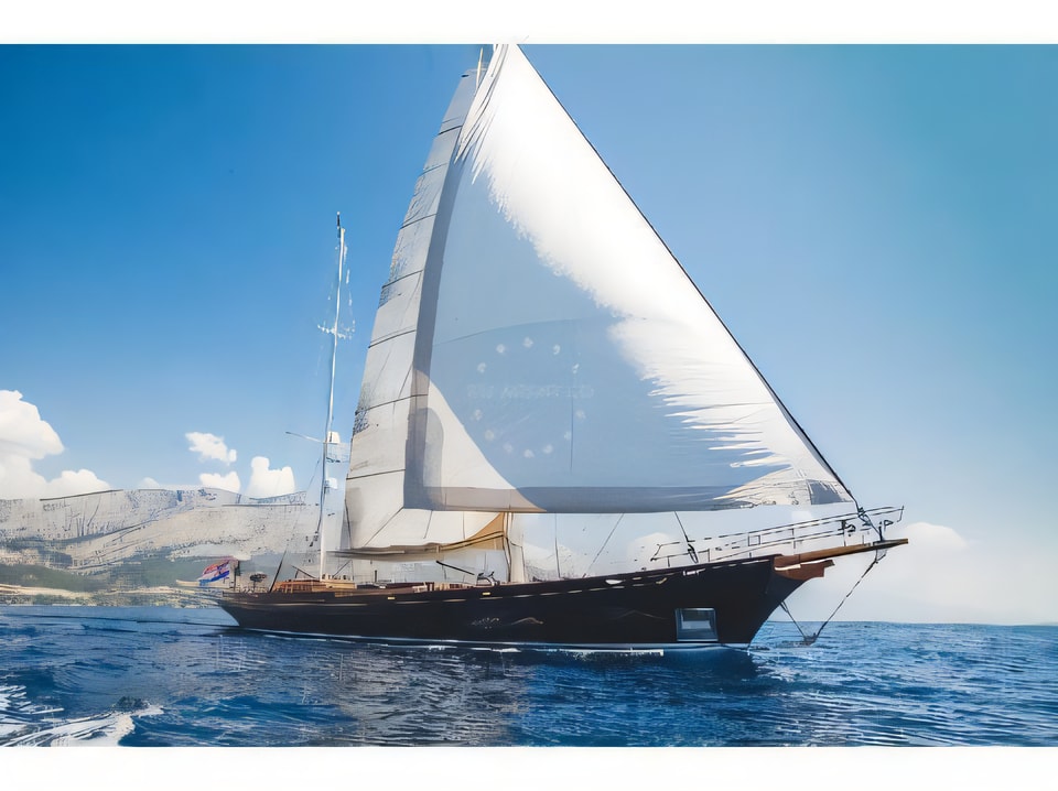 Exterior overview of LAURAN gulet or cruiser for charter from Split ACI Marina in the Split sailing area Croatia