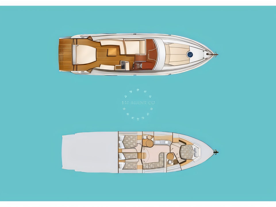 Azimut Atlantis 54 yacht layout 3 cabins Croatia charter