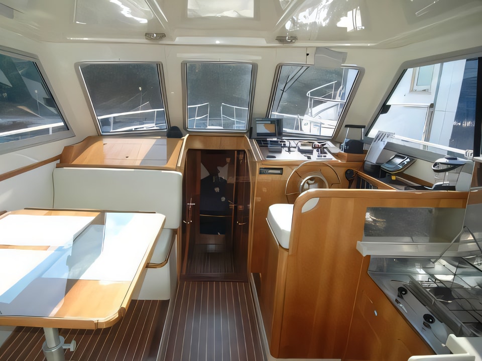 Interior of Adria 1002 motor boat with 3 cabins Croatia yacht charter
