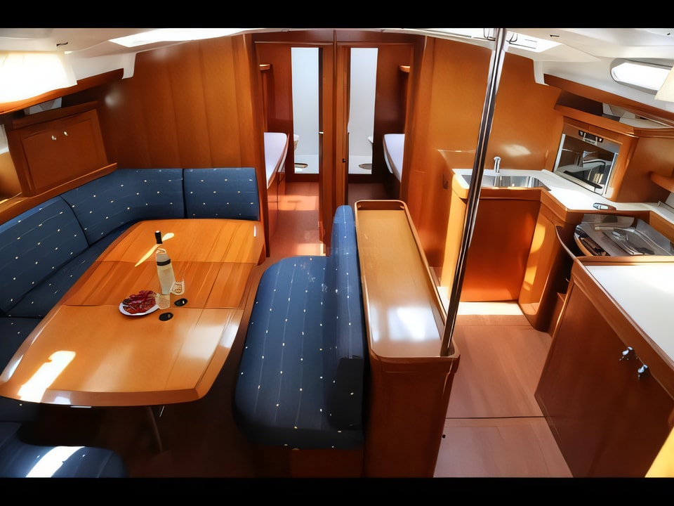 Interior of Beneteau Oceanis 523 sail boat with 5 cabins Croatia yacht charter
