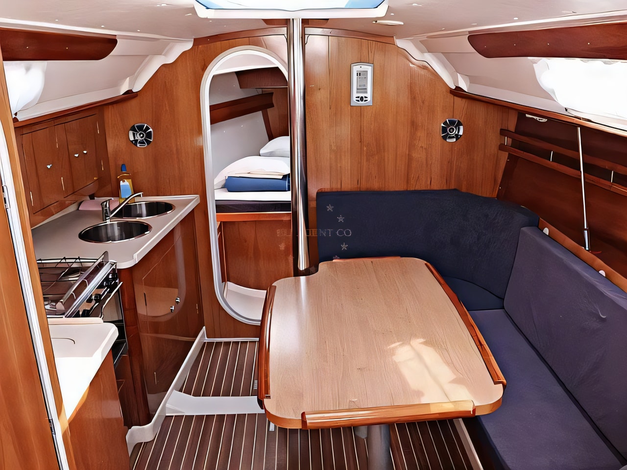 Layout of Vektor 36 sail boat with 3 cabins Croatia yacht charter