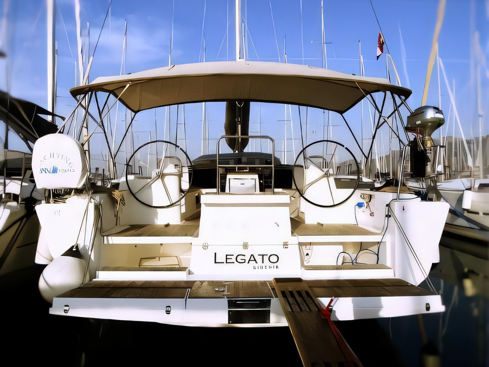 Exterior overview of Dufour 512 Grand Large sail boat for charter from Rogoznica Marina Frapa in the Sibenik sailing area Croatia