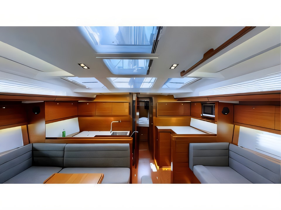 Interior of Dufour 512 Grand Large sail boat with 5 cabins Croatia yacht charter