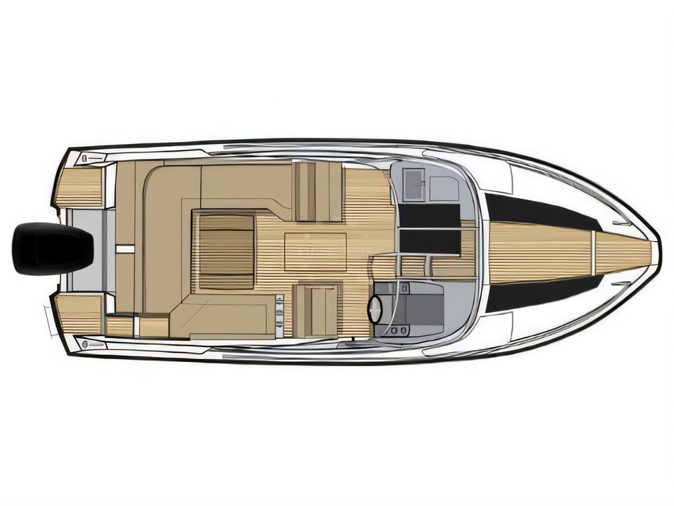 Layout of Flipper 640 DC motor boat with 1 cabins Croatia yacht charter