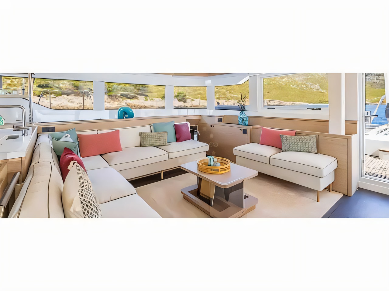 Layout of Lagoon 60 catamaran with 4 cabins Croatia yacht charter