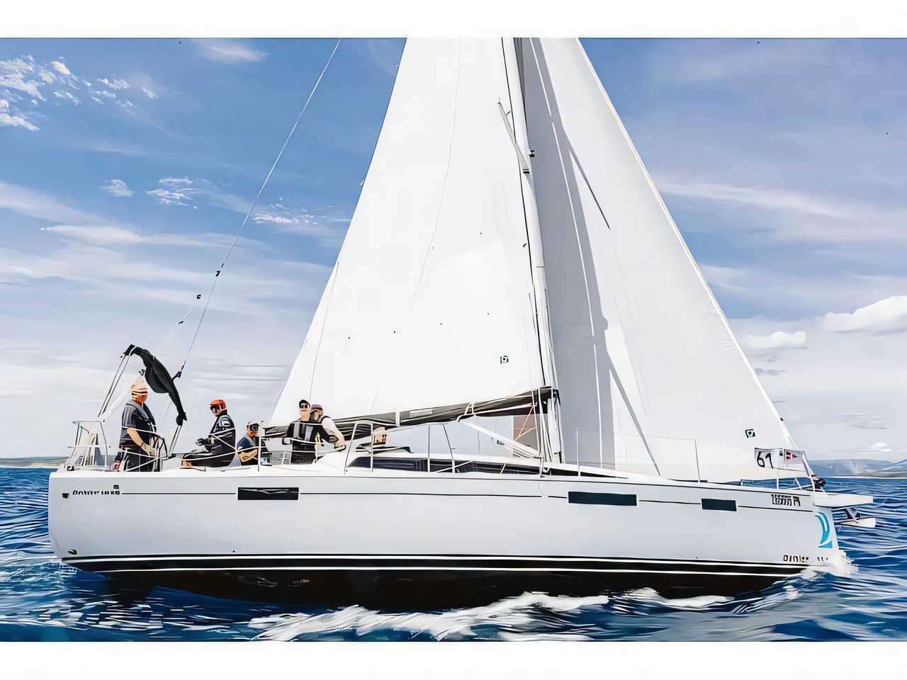 Exterior overview of Dehler 38 sail boat for charter from Krk Marina Punat in the Istria / Kvarner sailing area Croatia